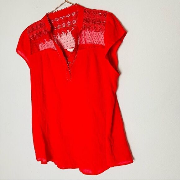 EUC Perch by Blue Pepper Red Lace Blouse 2XL - Picture 2 of 4